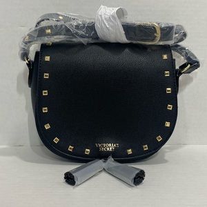 Victoria’s Secret Studded Crossbody Bag • Black Faux Leather